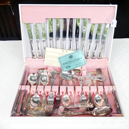 CANTEEN OF ARTHUR PRICE SILVER PLATE CUTLERY W.445mm