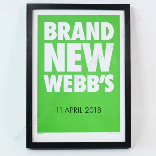 BILLY APPLE, BRAND NEW WEBBS PRINT ED 12/250, 2018, 420 x 300mm