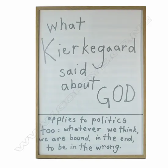 JOHN REYNOLDS, KIERKEGAARD POSTER, 2005, 830 X 570mm