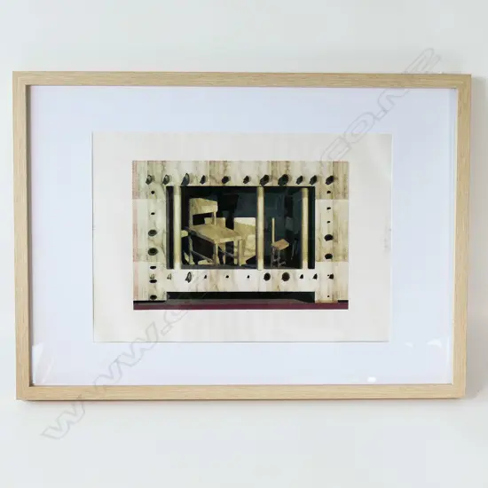 JOHN FAIRCLOUGH, DOMESTIC INTERIOR, SCREENPRINT 1991, 280 x 400mm, foxing