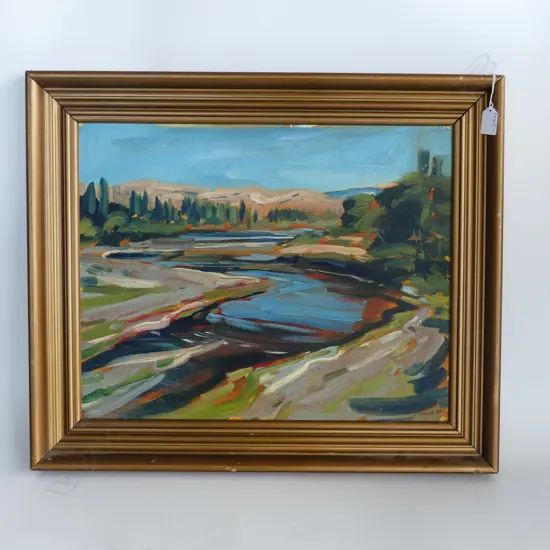 JOHN HORNER oil on board 'TUTAEKURI RIVER NEAR NAPIER', SIGNED & DATED, 83' 400X500mm