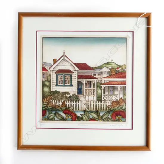 MARY E. TAYLOR 'HOMETOWN' ETCHING 67/190 325x320mm