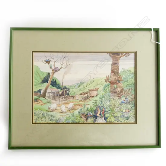 JULIA FORBES 'MUNCHING SHEEP' W/C '83 240x355mm 