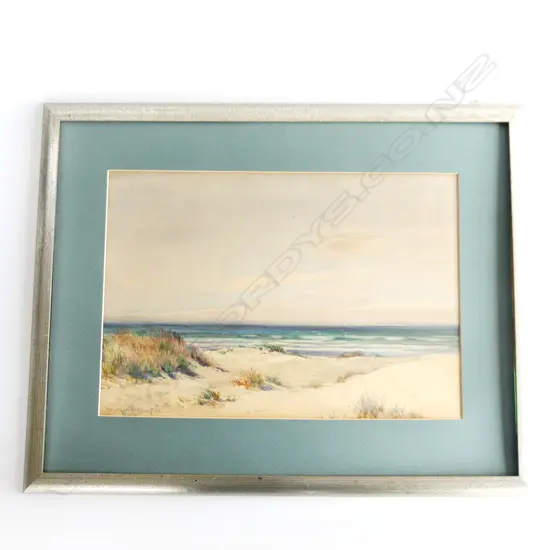 WILLIAM MENZIES GIBB watercolour BEACH SCENE SIGNED 310 x 450mm