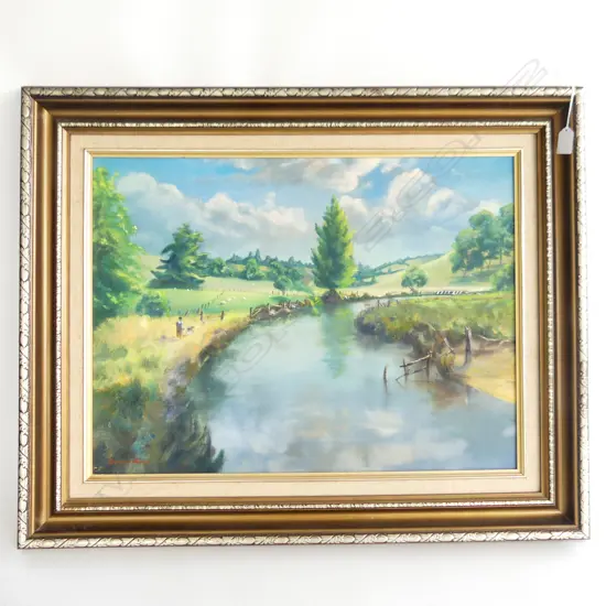 STEWART RUNDLE 'LONG BAY RESERVE' OIL ON BOARD 440x595mm