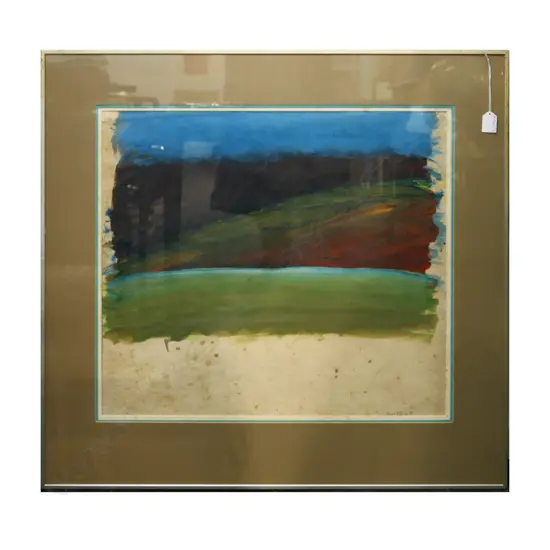 MICHAEL SMITHER, UNTITLED W/C, SIGNED & DATED '69 535x580mm FOXING ON GLASS & PAPER