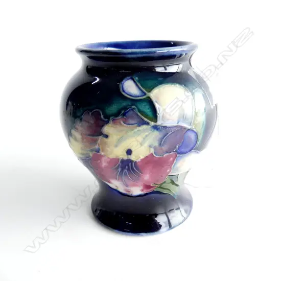 WALTER MOORCROFT ORCHID VASE BALUSTER H.80mm