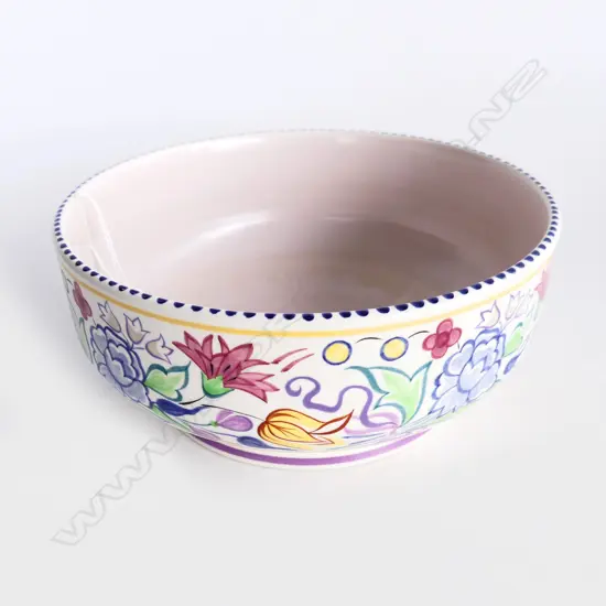 POOLE FRUITBOWL, HANDPAINTED & INITIALLED, D.220mm 
