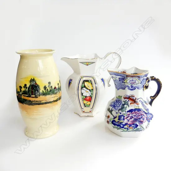 2 ENGLISH JUGS & VASE, INCLDS AYNSLEY & MASON