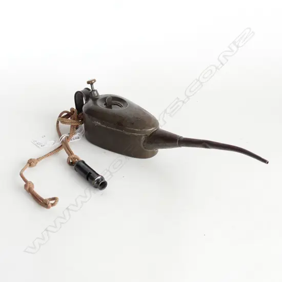 OLD 'BRAIME' OIL CAN EXTENDED SPOUT L.316mm + OLD 'EMU' SCOUTS WHISTLE