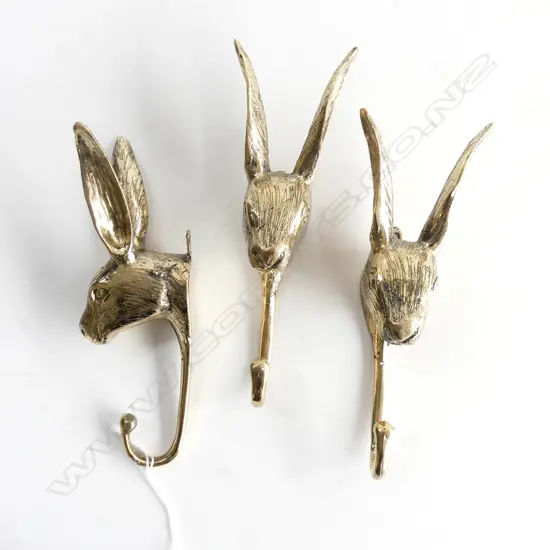 3 BRONZE RABBIT / HARE HOOKS H.180mm