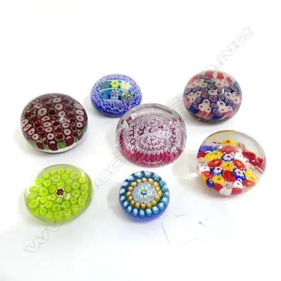 7 ASST. MILLEFIORI PAPERWEIGHTS