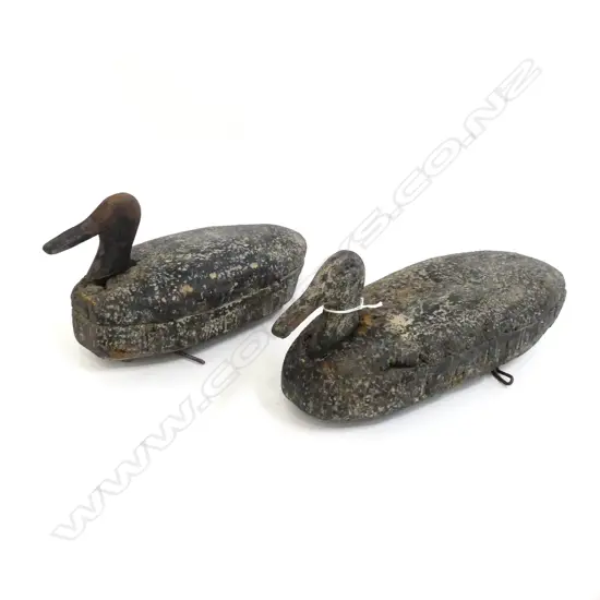 2 VINTAGE DUCK DECOYS L.300mm