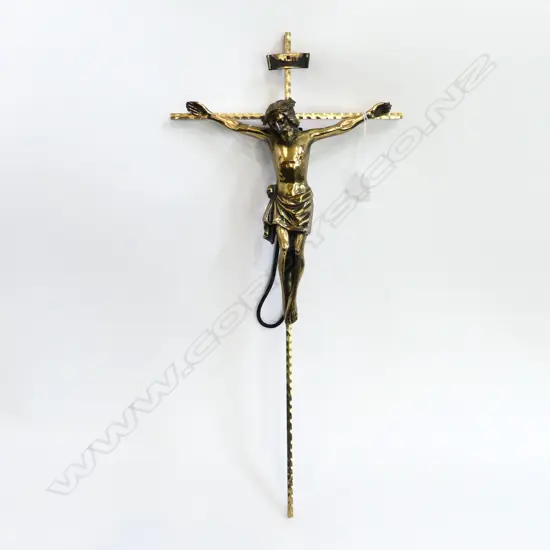 BRASS WALL CRUCIFIX H.550mm MADE IN GERMANY