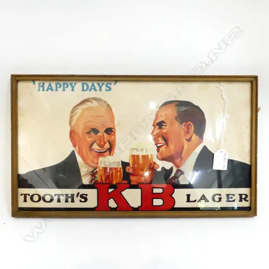 VINTAGE TOOTHS KB LAGER ADVERTISEMENT 400 x 220mm