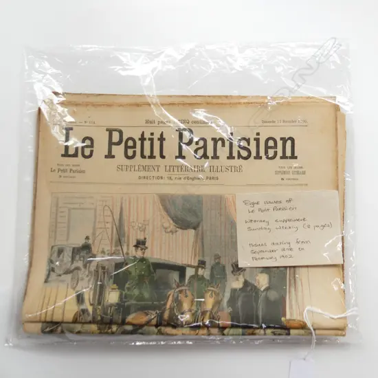 8 'LE PETIT PARISIEN' ANTIQUE FRENCH NEWSPAPERS c.1900
