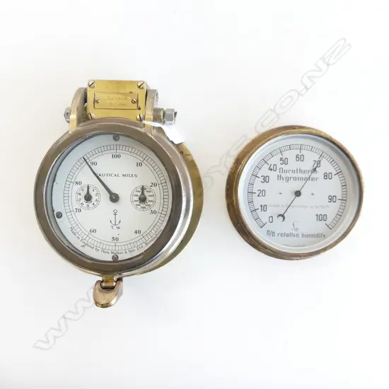 HYGROMETER & SHIPS BRIDGE LOG REPEATER BY THOMAS WALKER 180mm dia
