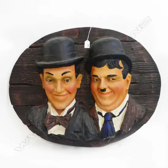 LG LAUREL & HARDY RESIN PLAQUE 590x740mm