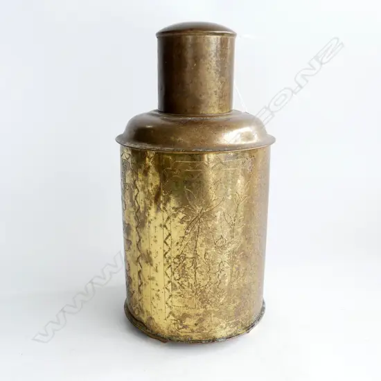 LG BRASS CHINESE TEA CADDY H.320mm
