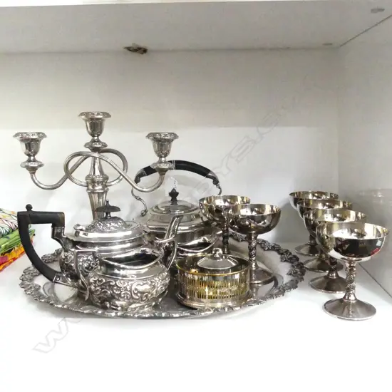TRAY OF SILVER PLATED ITEMS