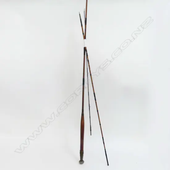 EARLY 3 PCE FISHING ROD; W J CUMMINS MAKER BISHOP AUCKLAND