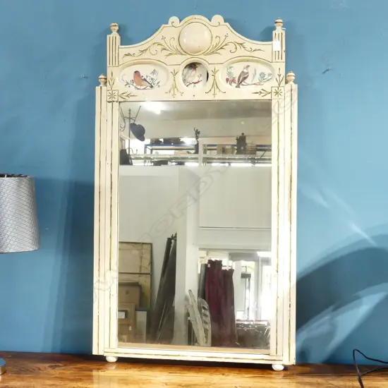 WHITE PAINTED EDWARDIAN MANTEL MIRROR 1150x670mm