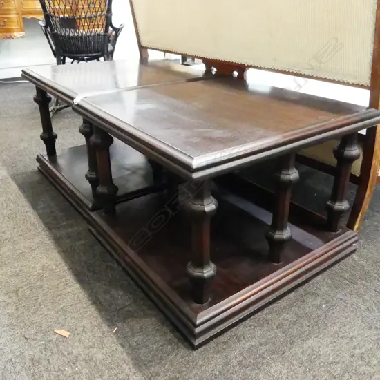 PR DARK STAINED RETRO SIDE TABLES 615x615x450mm