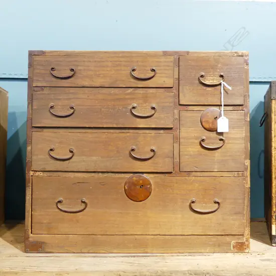 OLD JAPANESE CABINET. 6 drawers. H.485mm.