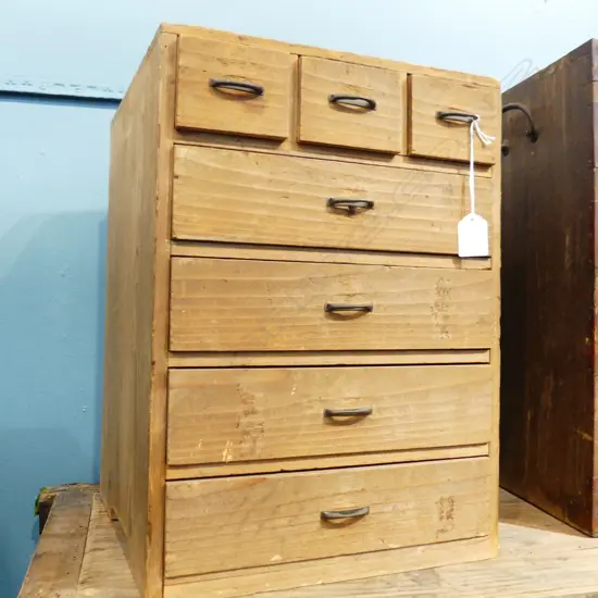 OLD JAPANESE CABINET 7 drawers. H.425mm.