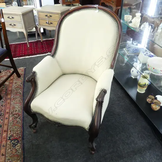 VICTORIAN UPHOLSTERED ARMCHAIR