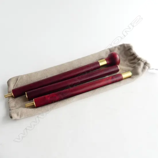 CHINESE ROSEWOOD 3 PIECE WALKING STICK