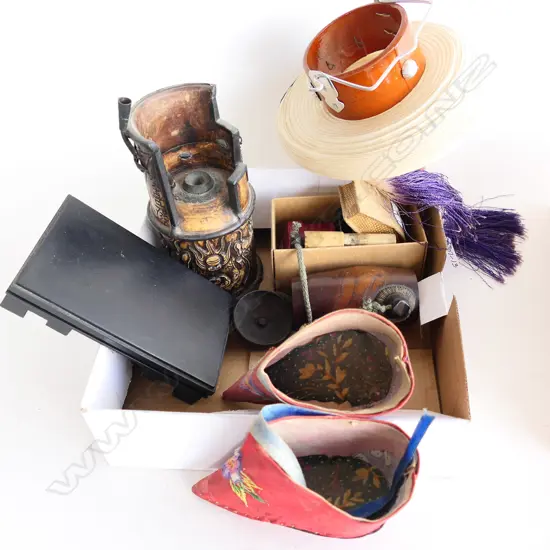 TRAY ORIENTAL CURIOS INCLDS SML HAND STITCHED SHOES