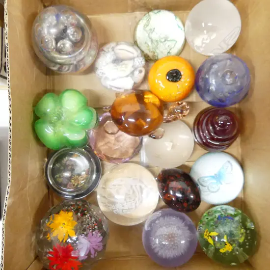 BOX LOT ASST. PAPERWEIGHTS