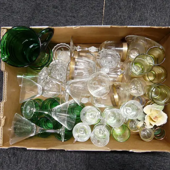 BOX LOT ASST. DRINKING GLASSES ETC