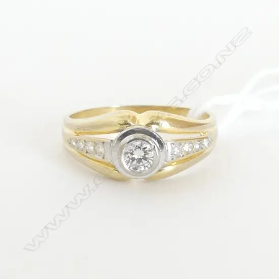 18ct DIAMOND RING, D=0.25, 4.3gm, size O