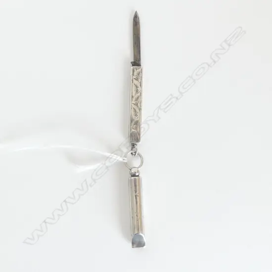 SILVER FRUIT KNIFE & WHISTLE, L.40mm, working, 8.4gm
