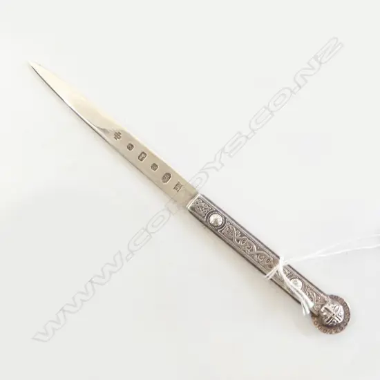 **RTV** CELTIC SILVER LETTER OPENER/PAPER KNIFE all silver London 2000