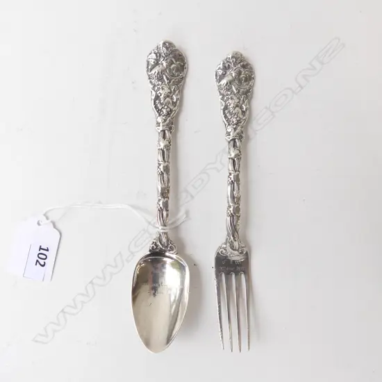 STG SILVER FORK & SPOON LONDON 1839 103gms