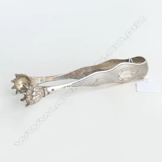 (25097) FRENCH SILVER SUGAR TONG " EUGENIE"
