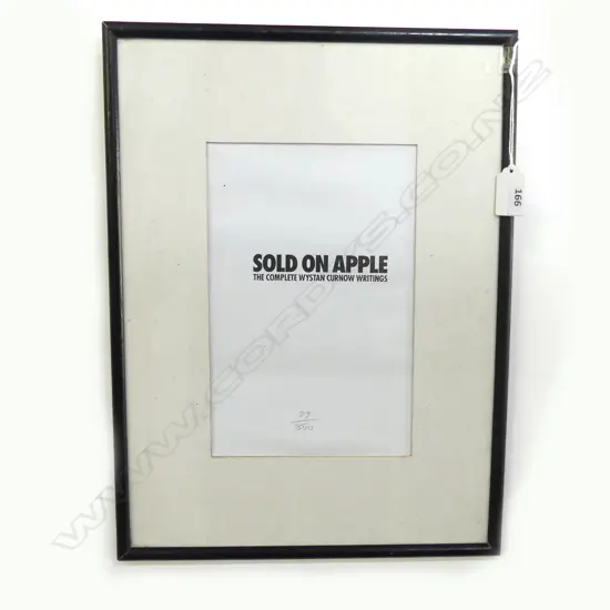 BILLY APPLE 'SOLD ON APPLE - THE COMPLETE WYSTAN CURNOW WRITINGS' 29/350 235x150mm
