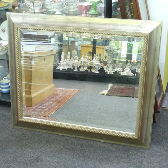 MODERN SILVER FRAMED MIRROR 970x800mm