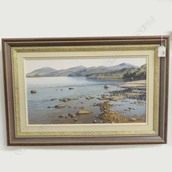 (24647) VAL RAYMOND 'OMORI STREAM OUTLET' OIL ON BOARD 1998 235x425mm