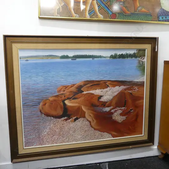 JANET BOTHNER-BY 'SHIFTING SHELLS' SHELLEY PARK HOWICK, OIL ON BOARD '82 595x800mm