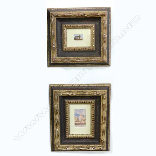 2 TINY ITALIAN WCs 80x45, 25x35mm IN LG FRAMES