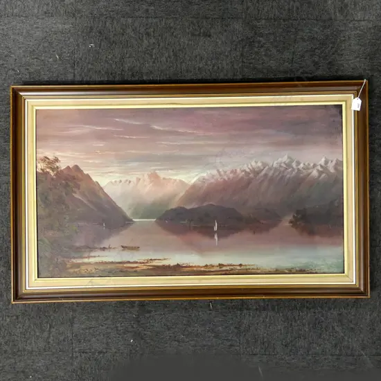 SIGNED ARTIST UNKNOWN, SOUTH ISLAND MOUNTAIN LANDSCAPE, OIL ON CANVAS 495x895mm
