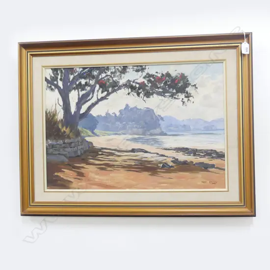 (24634) JOHN SPEEDY 'RED BEACH' OIL ON CANVAS 1978 400x580mm