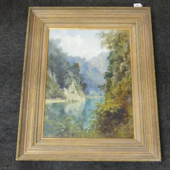 C H HOWORTH (1856-1945), MANGAIO BRANCH WHANGANUI RIVER, OIL ON BOARD, 470 x 360mm