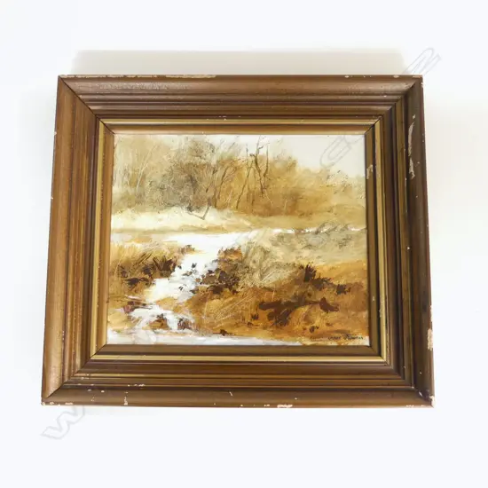 OIL ON BOARD BY LANCE O,GORMAN 'SUMMER WATERS ' VERSO SIGNED. 230X280mm
