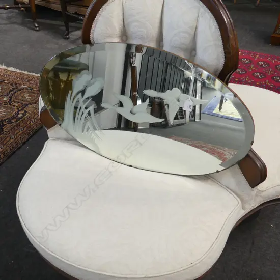 RETRO OVAL ETCHED MIRROR 410x710mm
