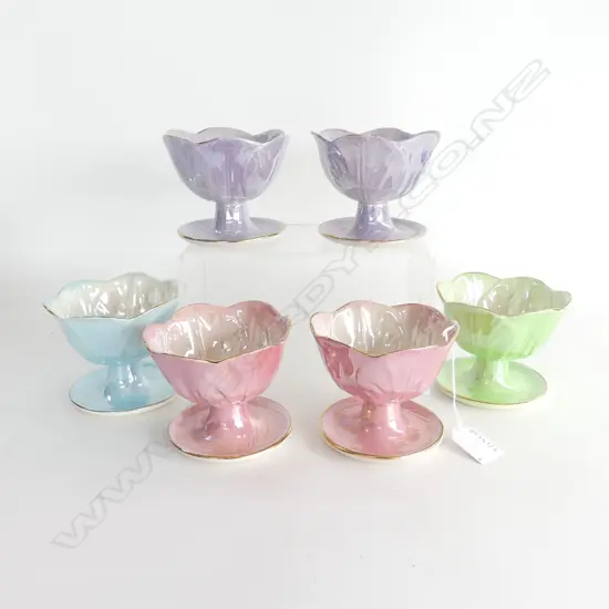 6 MALING CHINA LUSTER DESSERT GOBLETS H85MM